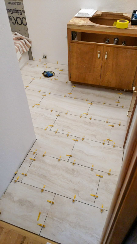 Bathroom floor tile installation in Rathdrum, Idaho