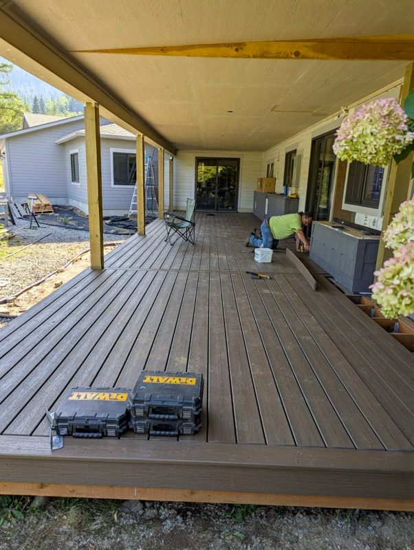 Wraparound composite deck build in Post Falls, Idaho